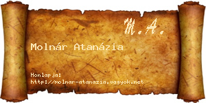 Molnár Atanázia névjegykártya
